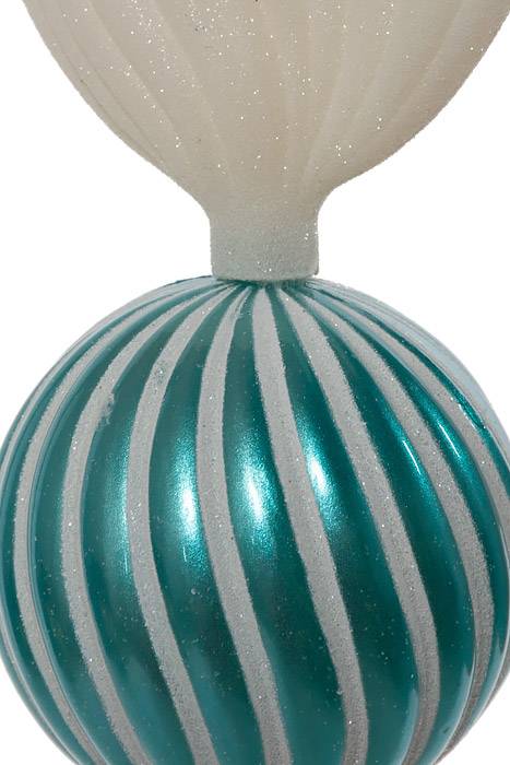 7.5" Swirl Candy W/glitter Teal