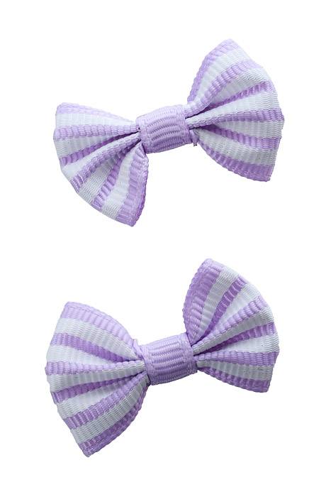 1.5" Stripes Ribbon Bow Lavender Pkg/12
