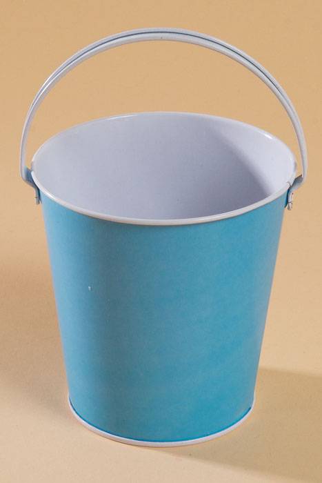 4.25" X 4" Metal Bucket W/handle Light Blue