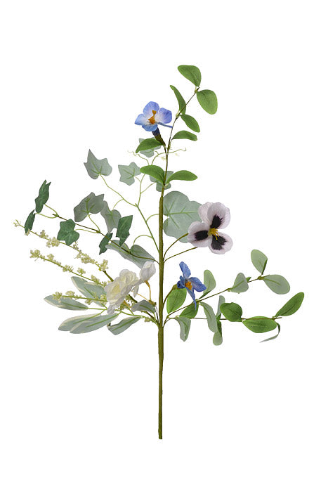 20" Silk Pansy Pick Violet