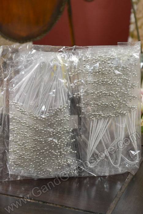 8" Pearl Spray Silver Pkg/12 Bundles