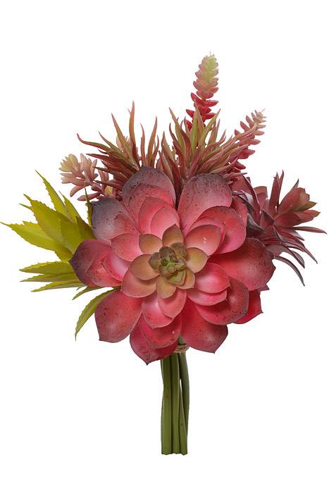 12" Succulent Bundle Burgundy