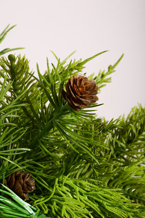 14" Artificial Natural Touch Mix Evergreen Kissing Ball Green