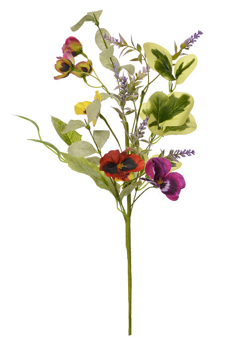 20" Silk Pansy Pick Mixed Color