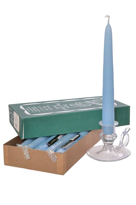 8" Patrician Taper Light Blue Box/12