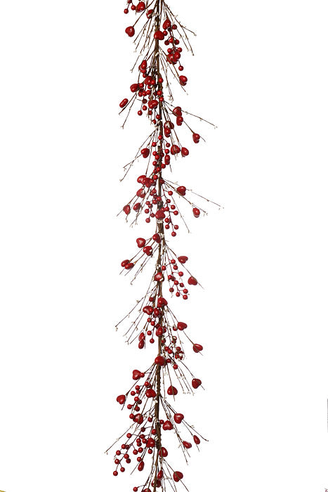 5Ft Valentines Day Heart Garland Red