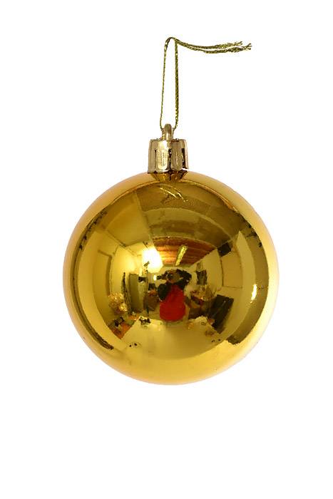 60mm Shiny Plastic Ball Gold Pkg/6