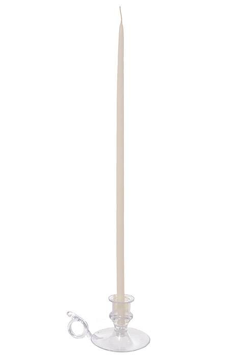 16" Tiny Floral Taper White Candle Pkg/12