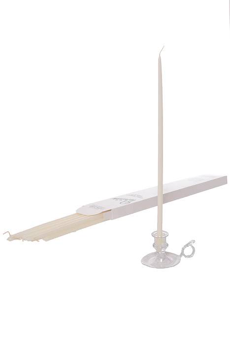 16" Tiny Floral Taper White Candle Pkg/12