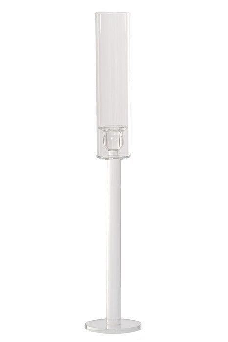 22" Crystal Candle Holder With Glass Clear