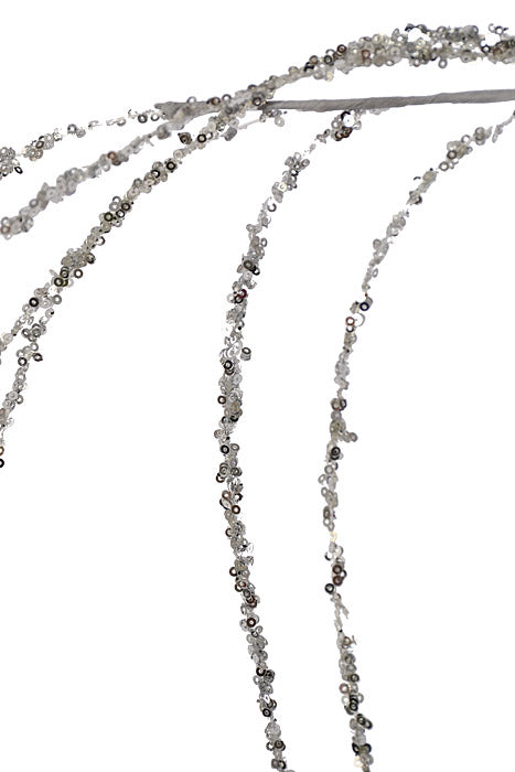 34" Sequin Willow Spray Silver