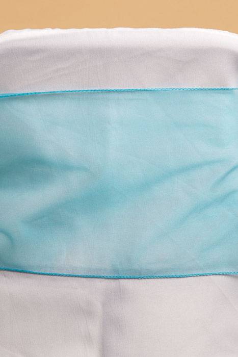 9" X 10ft Organza Chair Bow Turquoise Pkg/6