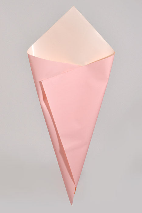 22.5" 2 Tone Waterproof Wrapping Paper Baby Pink/Cream Pkg/20