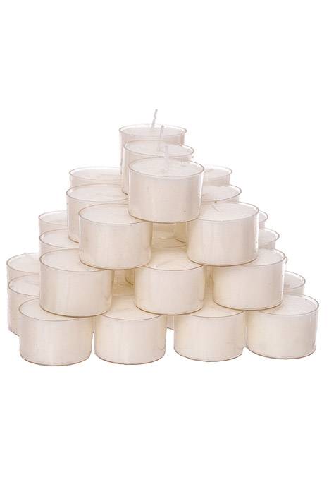 1.5" X 1" Tealight Candle Clear/white Pkg/30