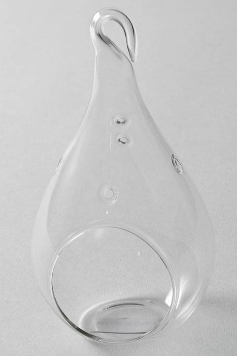 5.5" Glass Teardrop Terrarium W/hook Clear