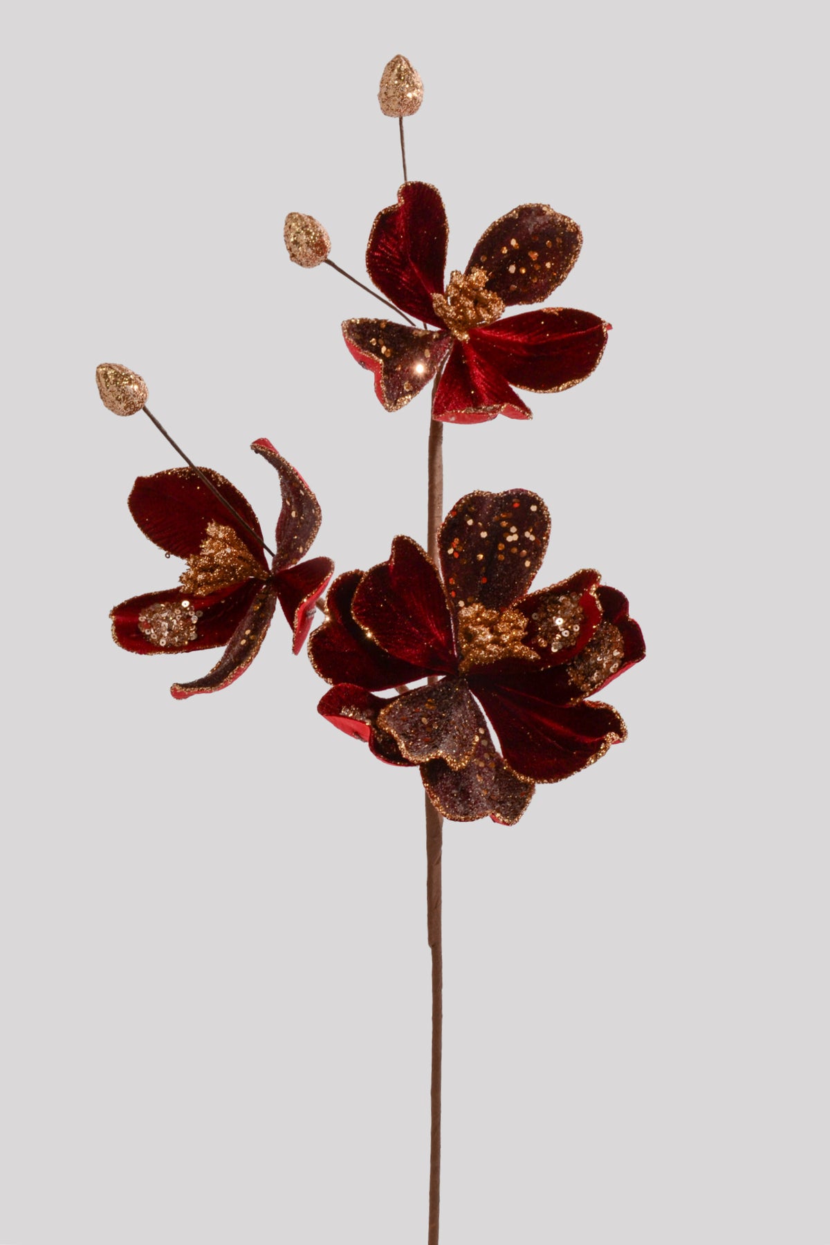 23.5" Saucer Magnolia Spray Burgundy