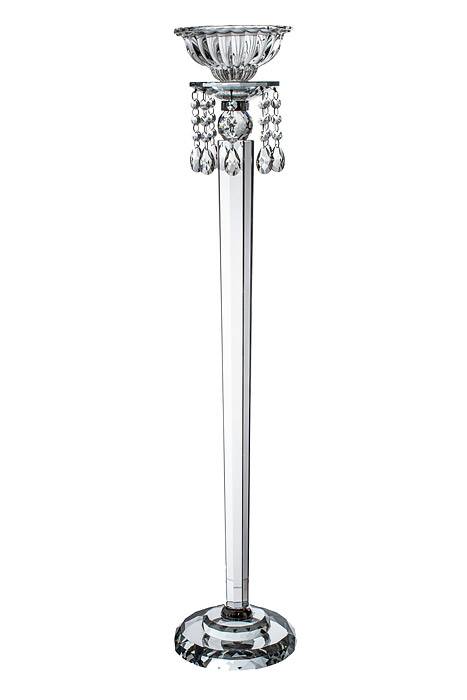 31.5"h Crystal Candle Holder W/beads Clear