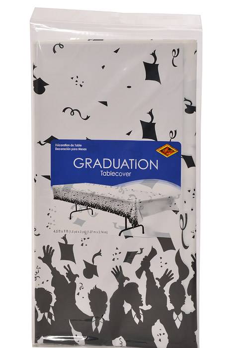 4.5FT X 9FT Graduation Table cover White/Black