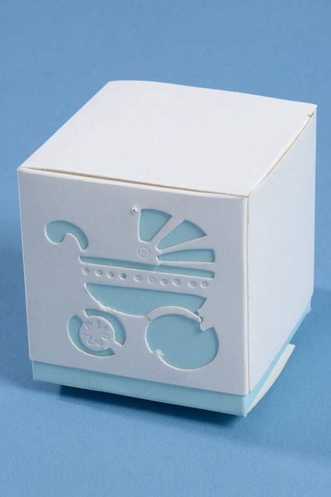 2" Two Piece Box W/baby Carriage Blue Pkg/25