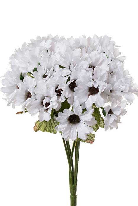 8" Mini Silk Daisy Bush White