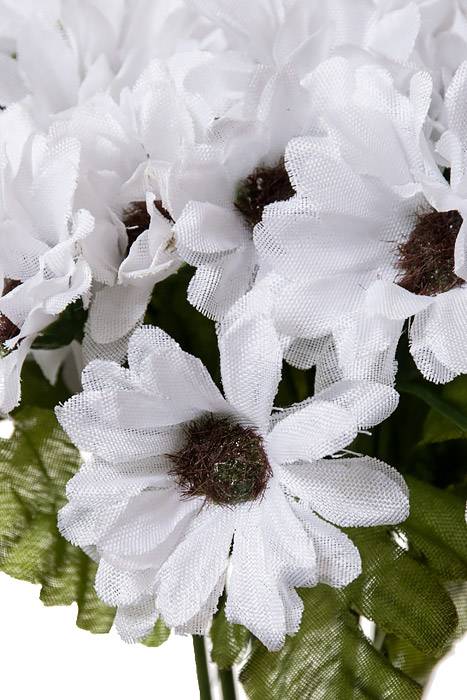 8" Mini Silk Daisy Bush White