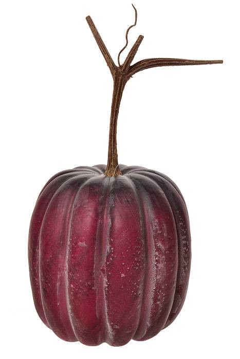 7.5" X 7.5" Latex Harvest Pumpkin w/ Vine Plum