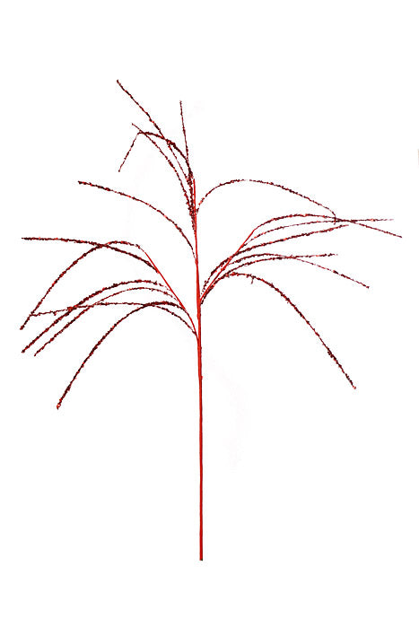 34" Sequin Willow Spray Red