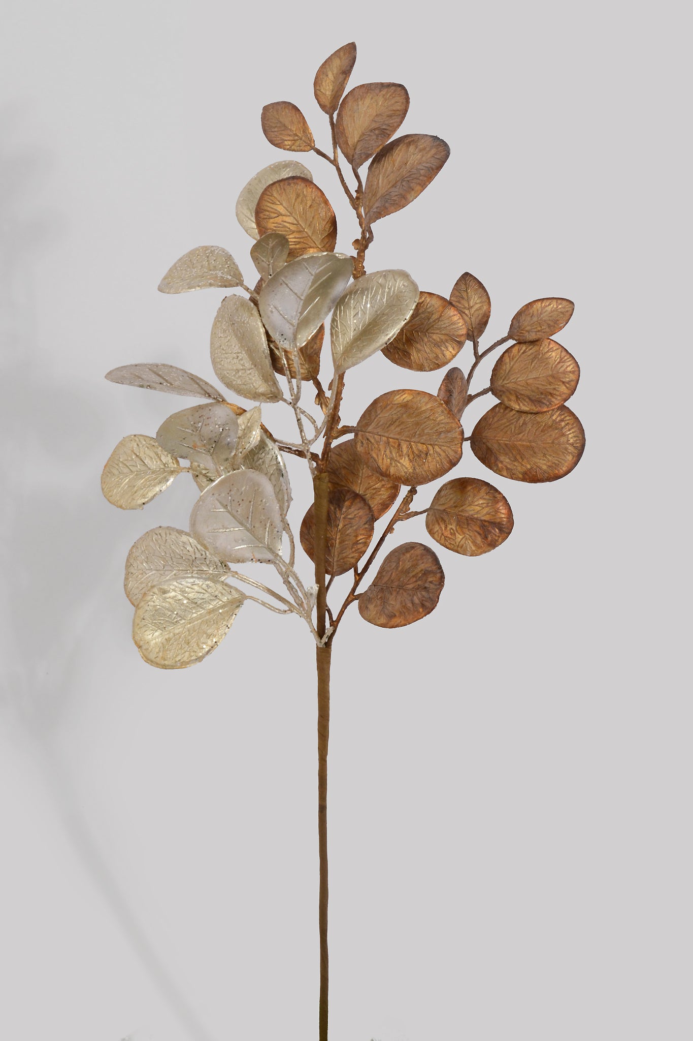 22" Eucalyptus Leaf Spray Platinum/Copper