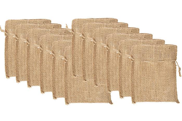 4" X 5.5" Jute Bag Natural Pkg/12