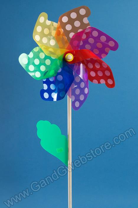 17" Plastic Pinwheel W/dots Multicolor