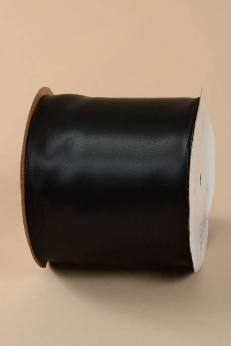 4" X 25yds Wired Contessa Ribbon Black