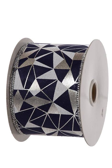 2.5" X 10yd Navy Stn/silv-wht Abstract