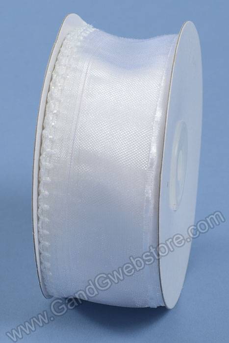 1.5" X 25yds Side Pull Bow Ribbon White