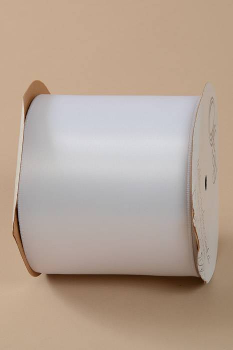 4" X 25yds Wired Contessa Ribbon White