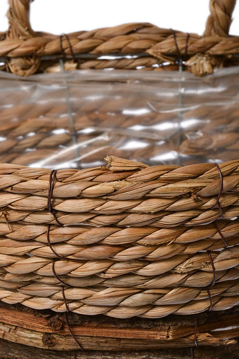 7.75"/9.5"/11.5" Natural Wall Basket Tan/Brown Set/3