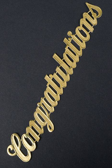 1.5" Large Paper "congratulations" Gold Pkg/10