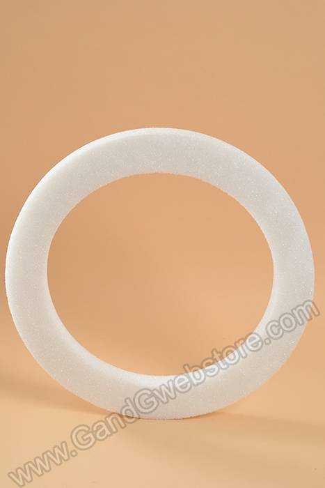 22" Styrofoam Flat Wreath White