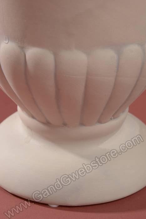 8" X 8" Round Bisque Urn Matt Grey Wash/cream