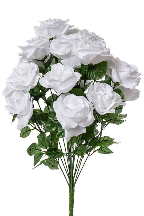 22" Silk Mirco Peach Rose Bush X18 White