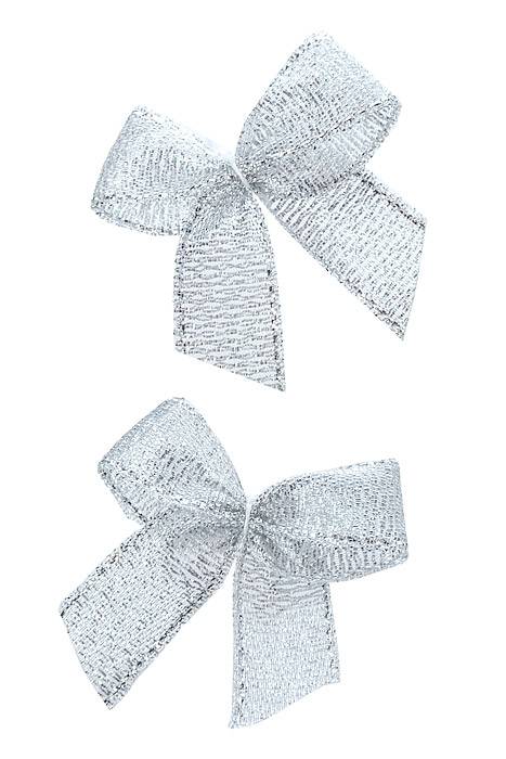 1.25" Ribbon Bow Silver Pkg/12