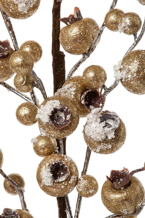 26" Frosted Metallic Pomo Berry Spray Frosted Gold