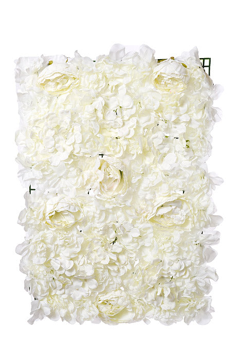 16" X 24" Silk Hydrangeas/Peony Mat White
