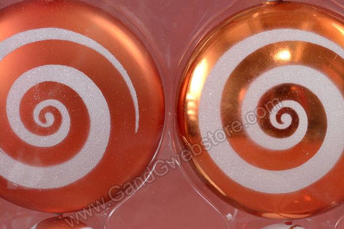 9" Candy Dangle Ornaments Orange/white Set/2