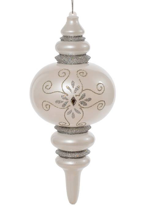 13.5" Finial Candy Apple White