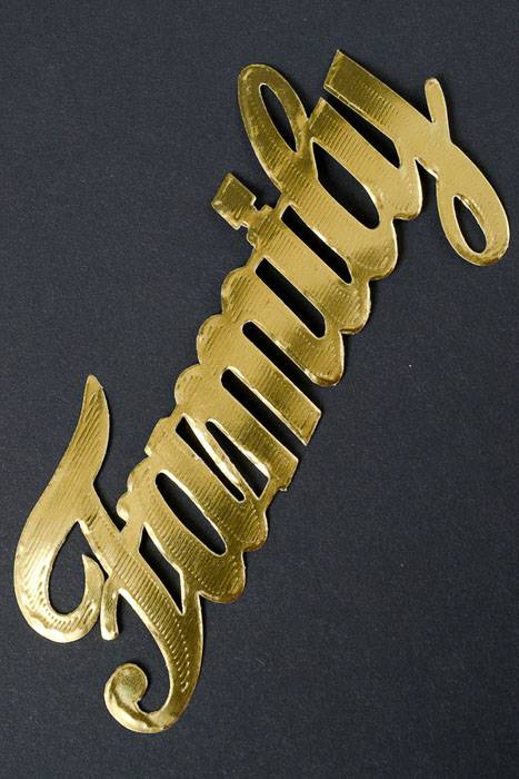 2.25" Large Paper "family" Gold Pkg/10