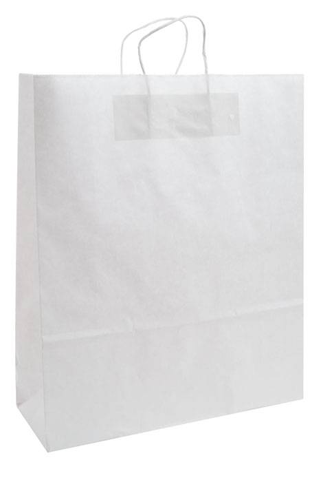 16" X 6" X 19" Queen Kraft Shopping Bag White Pkg/10