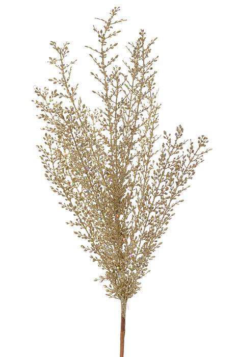 24" Fern Glitter Bush Champagne