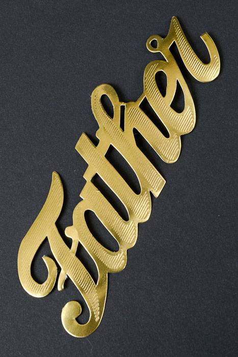 1.75" Large Paper "father" Gold Pkg/10