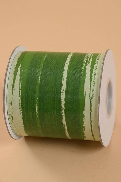 4" X 50yds Leaf/aspidistra Ribbon Green