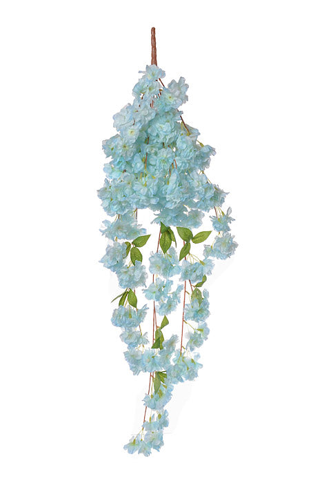 39.5" Silk Cherry Blossom Bush Turquoise